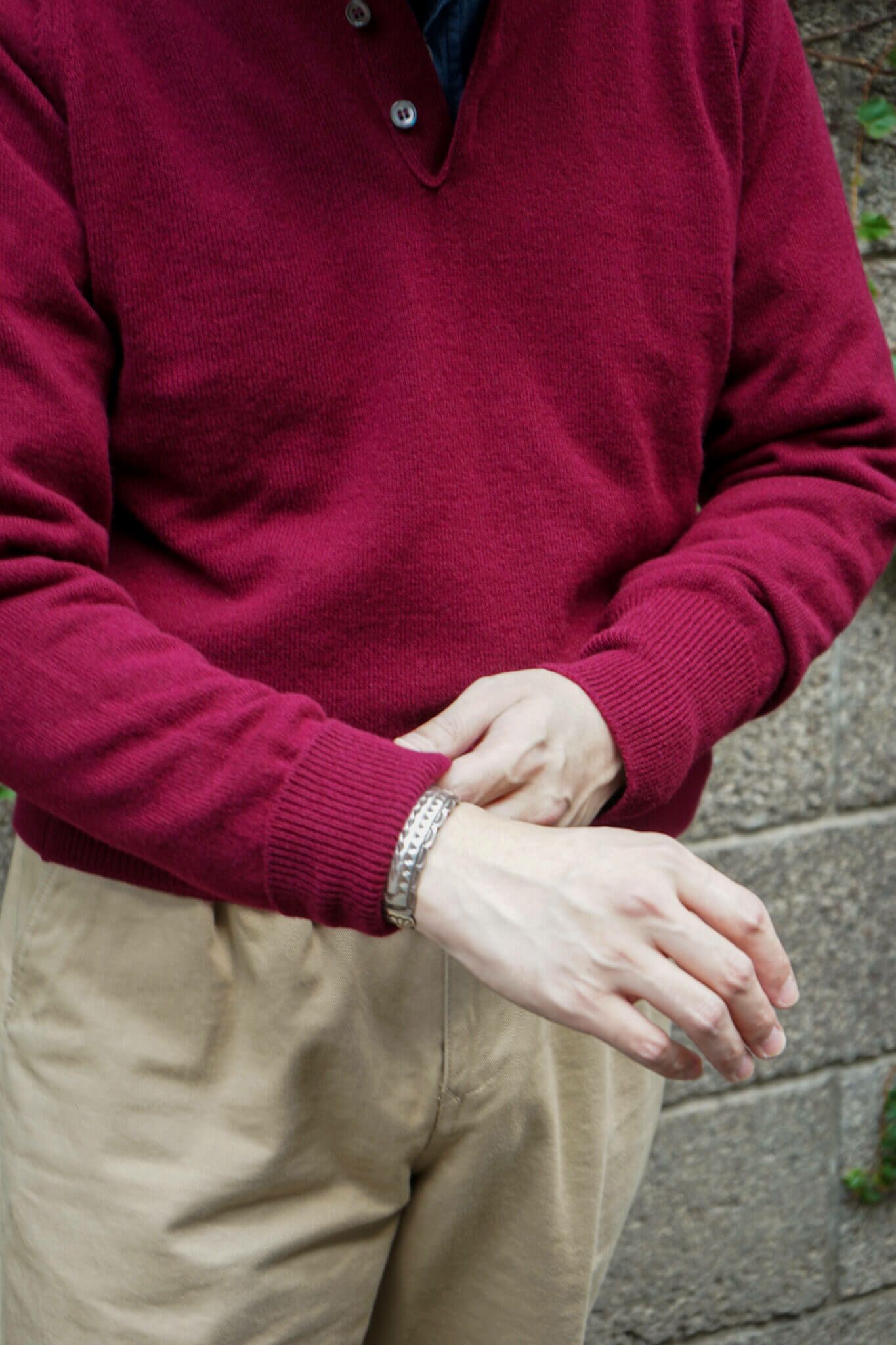 William Lockie LAMBS POLO KNIT（BORDEAUX） | ARCH ONLINE SHOP