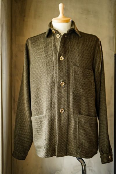 GREEN WOOL SHIRTS JACKET