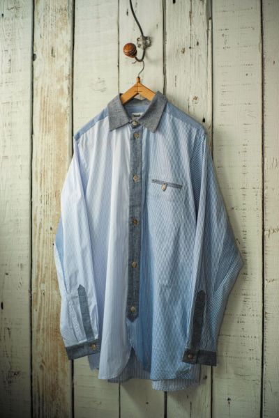 VINTAGE FABRIC EDITION BLUE STRIPE SHIRT