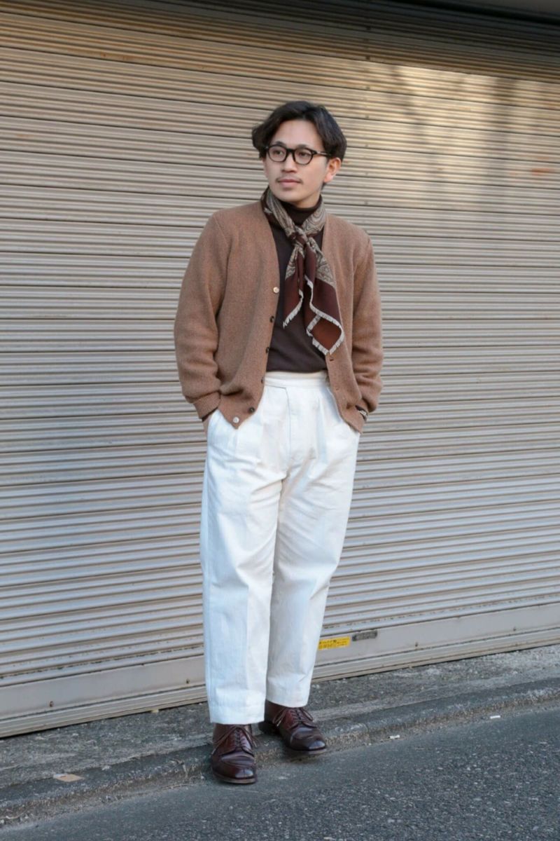 GURKA III TROUSER - HERRINGBONE（WHITE） | ARCH ONLINE SHOP