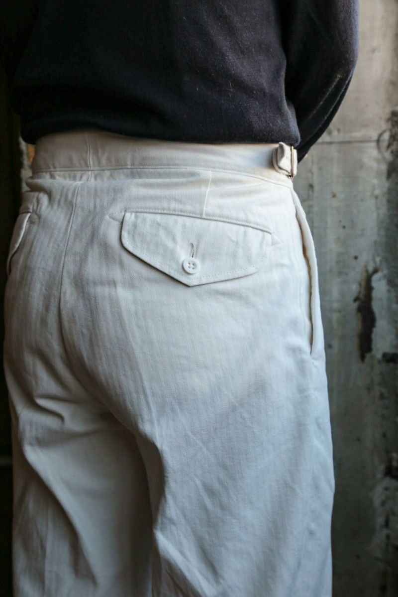 GURKA III TROUSER - HERRINGBONE（WHITE） | ARCH ONLINE SHOP