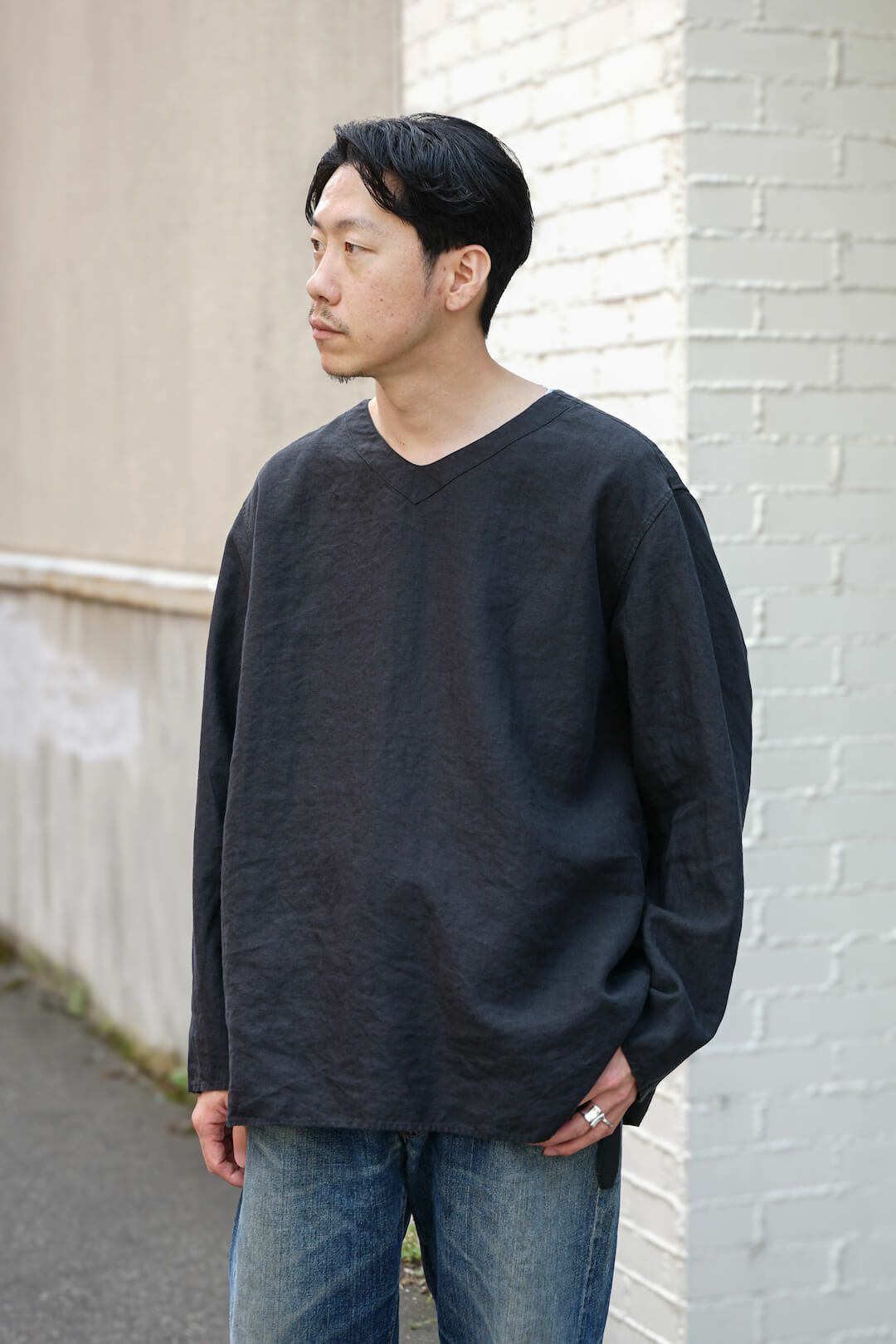 SLEEPING SHIRT SPENCE BRYSON LINEN（BLACK） | ARCH ONLINE SHOP