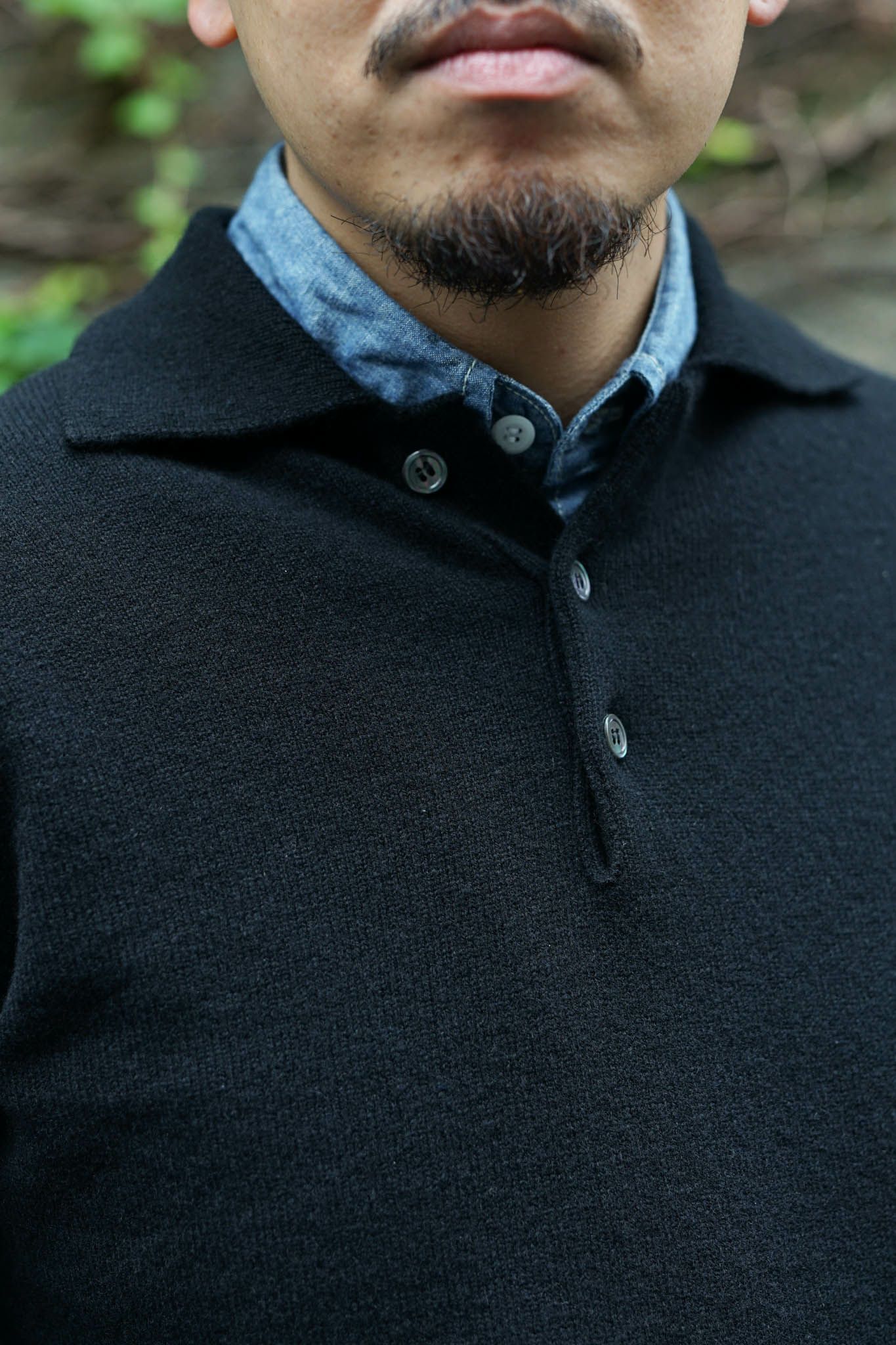 William Lockie LAMBS POLO KNIT（BLACK） | ARCH ONLINE SHOP